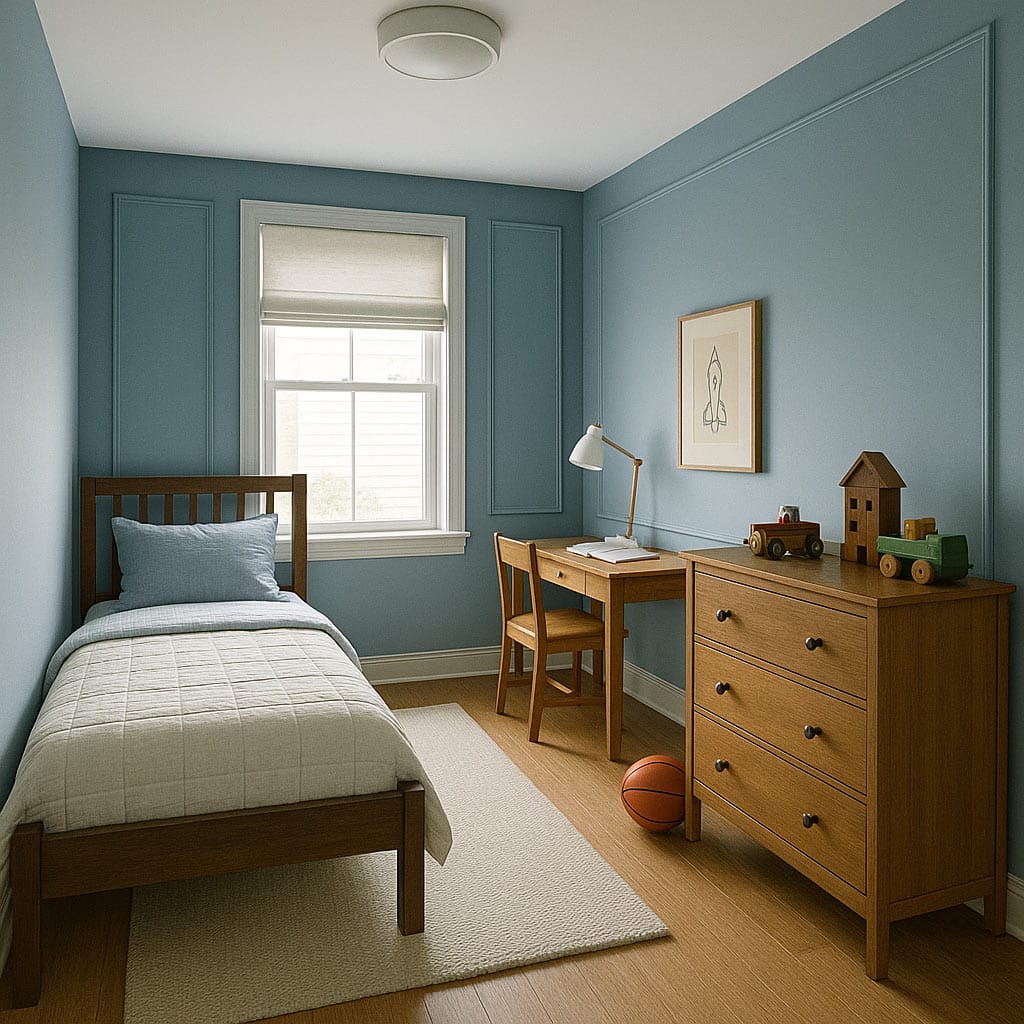 Chambre garçon bleue